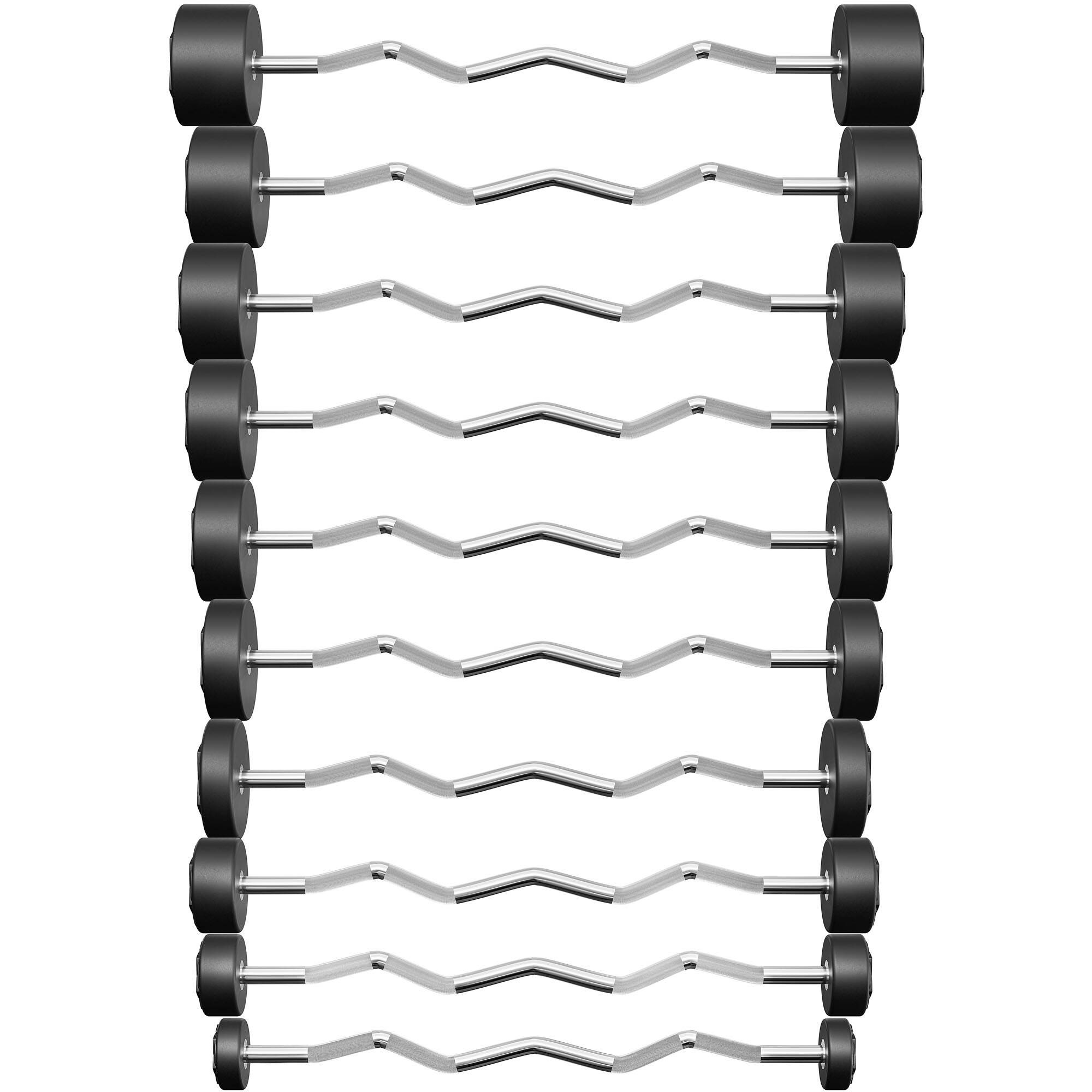Juego de barra rizada de poliuretano 10-55 kg (incrementos de 5 kg) 325 kg – UpForm