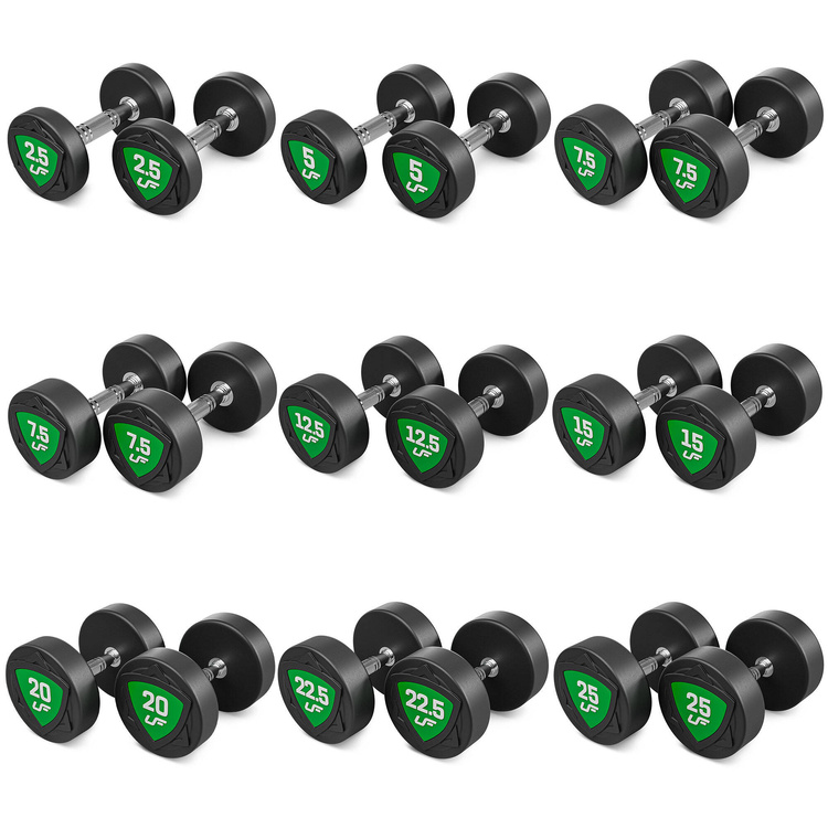 Juego de mancuernas de poliuretano 2,5-25kg (incrementos de 2,5 kg) 275 kg - UpForm