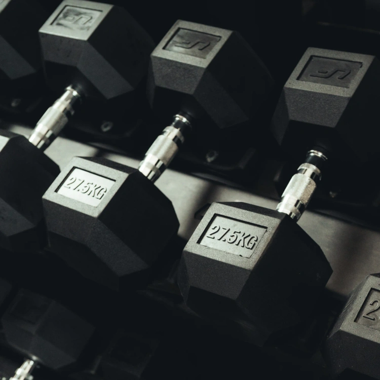 Mancuerna HEX de hierro fundido recubierta de goma 27,5 kg - UpForm